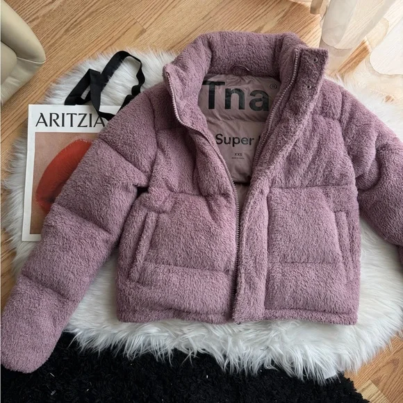 ARITZIA TNA THE SUPER PUFF Mauve Jacket - Picture 3 of 5